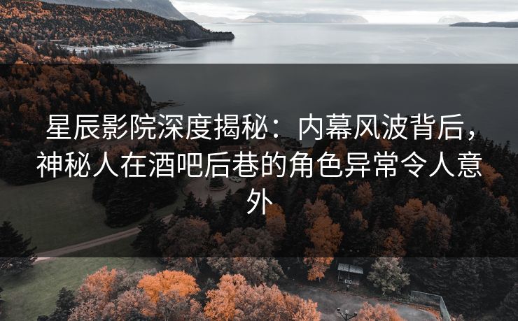 星辰影院深度揭秘：内幕风波背后，神秘人在酒吧后巷的角色异常令人意外